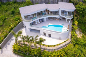 SKYLINE 9 - Spacious & Stylish LUXURY PANORAMIC SEAVIEW Villa with OUTDOOR Living & Kitchen, OUTDOOR CINEMA, PRIVATE GYM, SALT WATER POOL with JACUZZI in Plai Laem